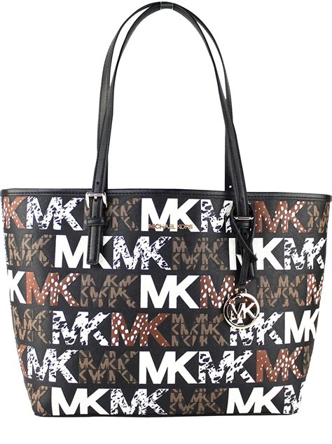 Michael Kors Jet Set Travel Medium Carryall Tote Graffiti Black 